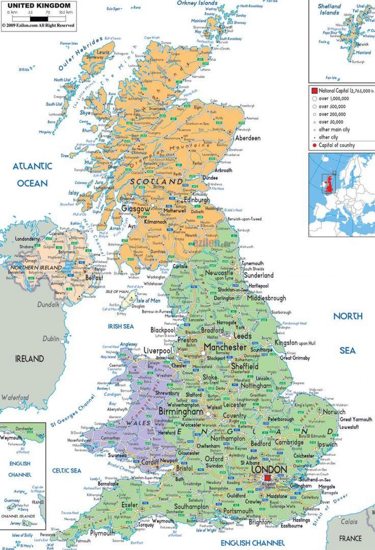 näytä kartta ison-Britannian