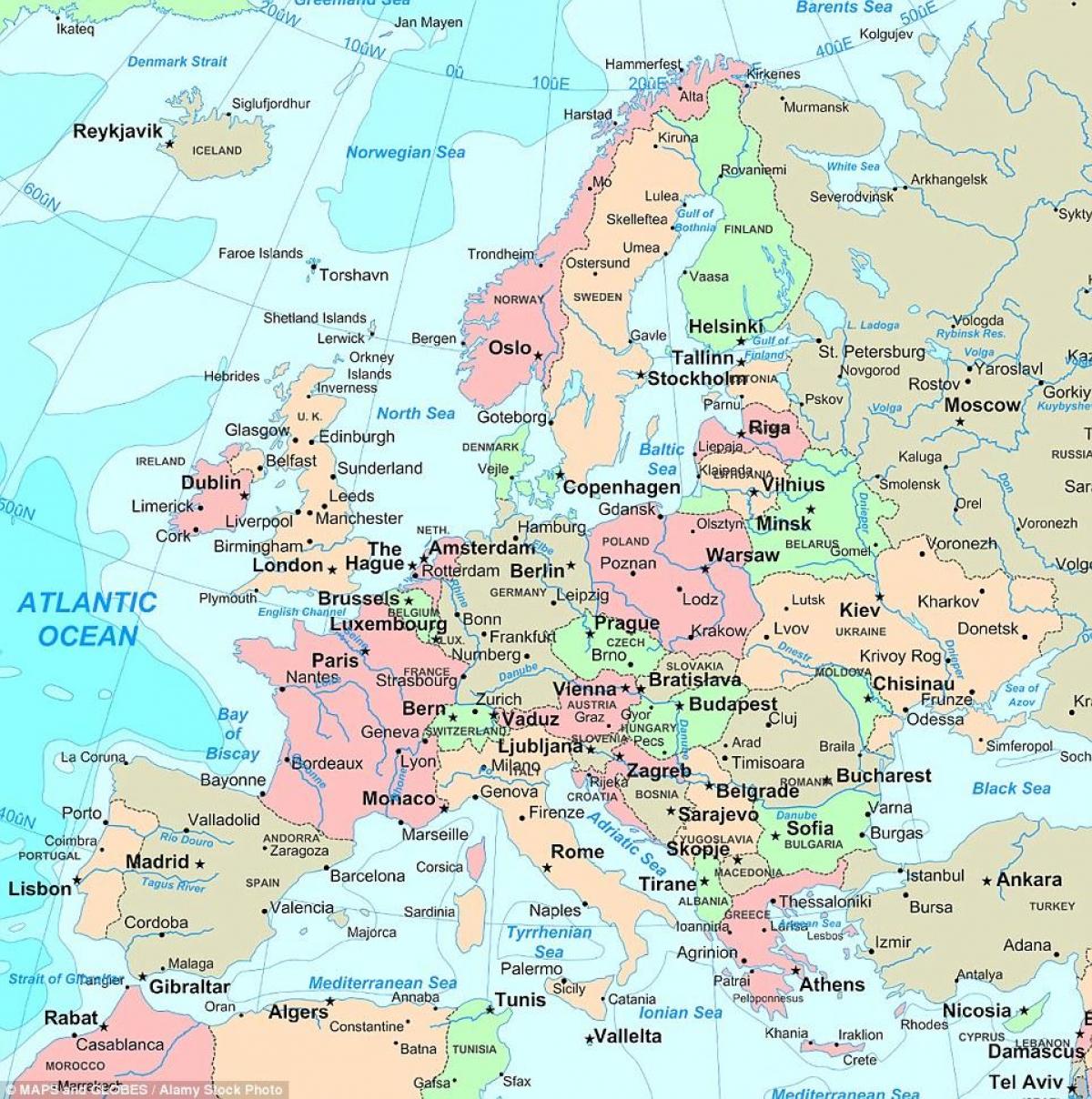 euroopan kartta UK euroopan kartta   Kartta Britanniassa ja euroopassa (Pohjois  euroopan kartta