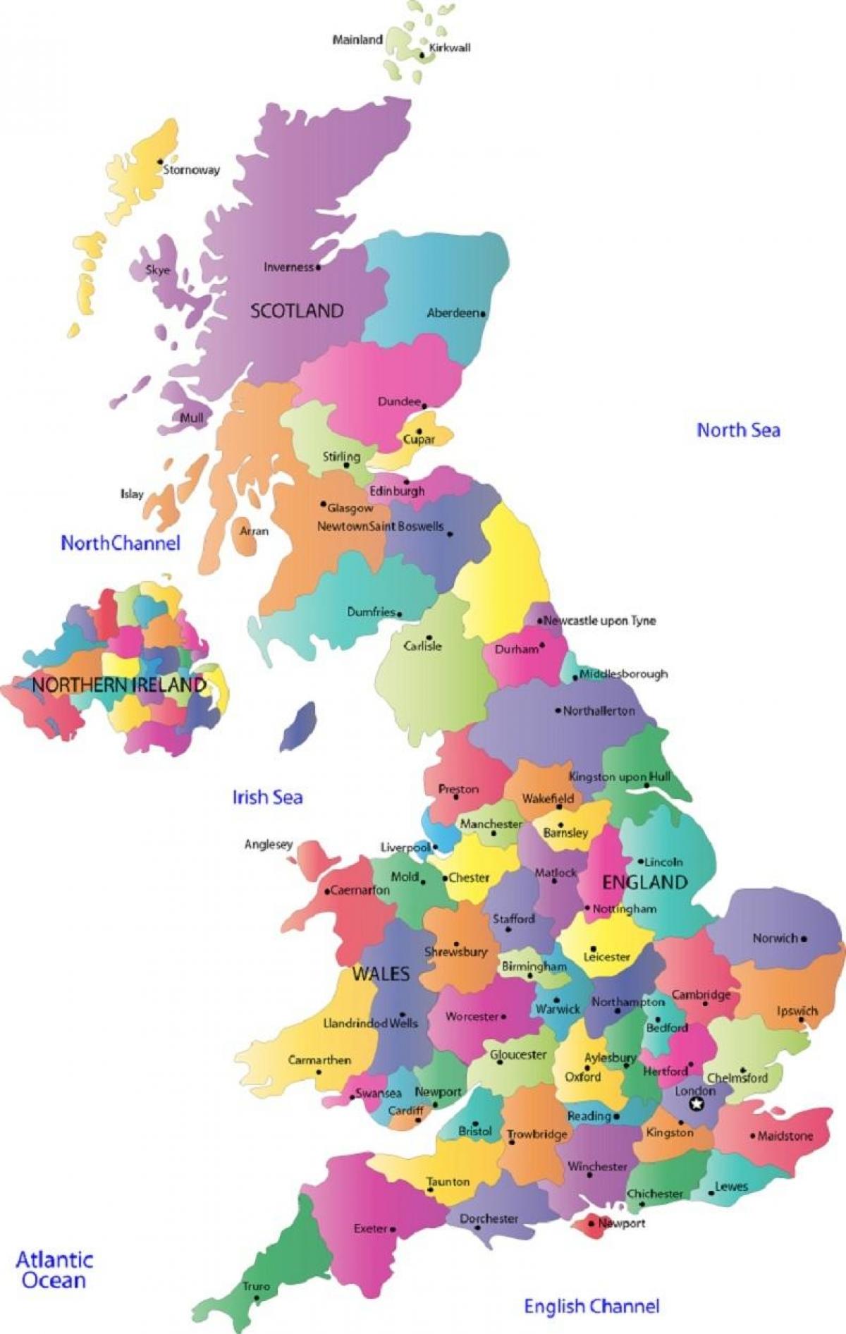 yksityiskohtainen kartta UK