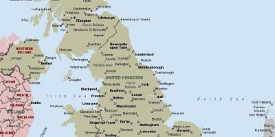 Yhdistynyt Kuningaskunta - UK kartta - Kartat-Iso-Britannia - UK  (Pohjois-Eurooppa - Eurooppa)